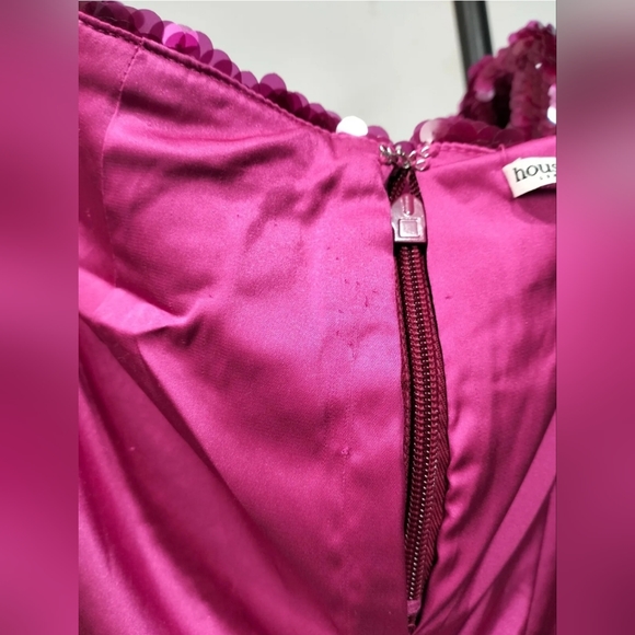 New Summer House of CB Alexis Pink Sequin Satin Maxi Skirt Sz XS (US 2-4) - Picture 3 of 7